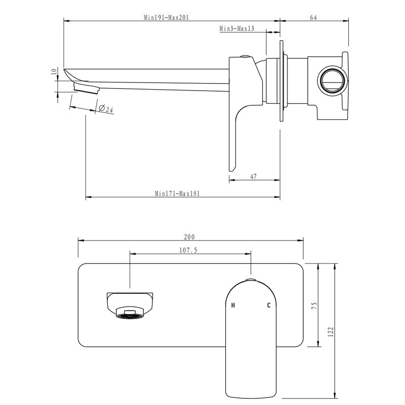 VOG - Brushed Nickel Spout Mixer