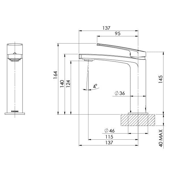 Phoenix Mekko Basin Mixer – Lead Free