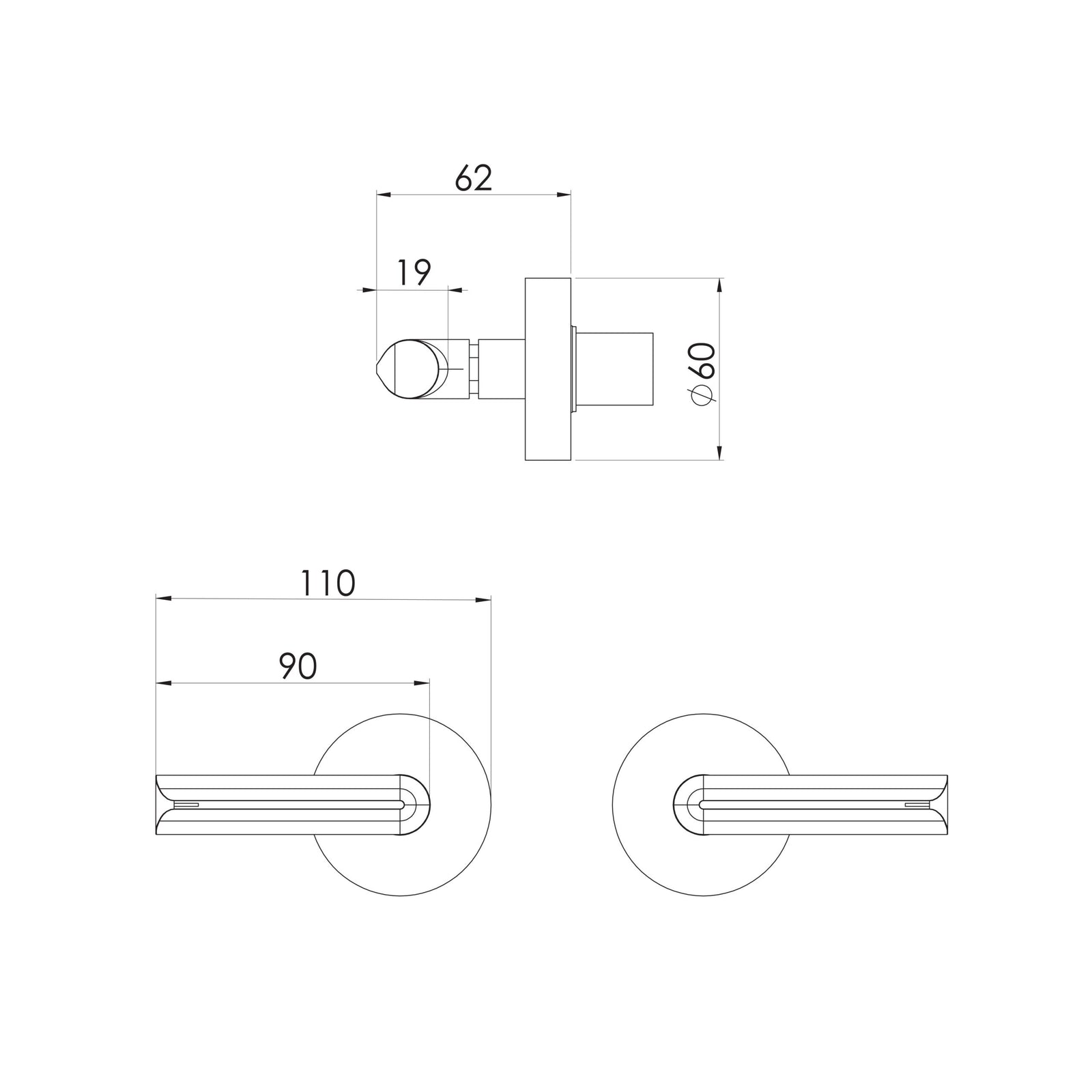 Phoenix Vivid Slimline Plus Lever Wall Top Assemblies – Lead Free