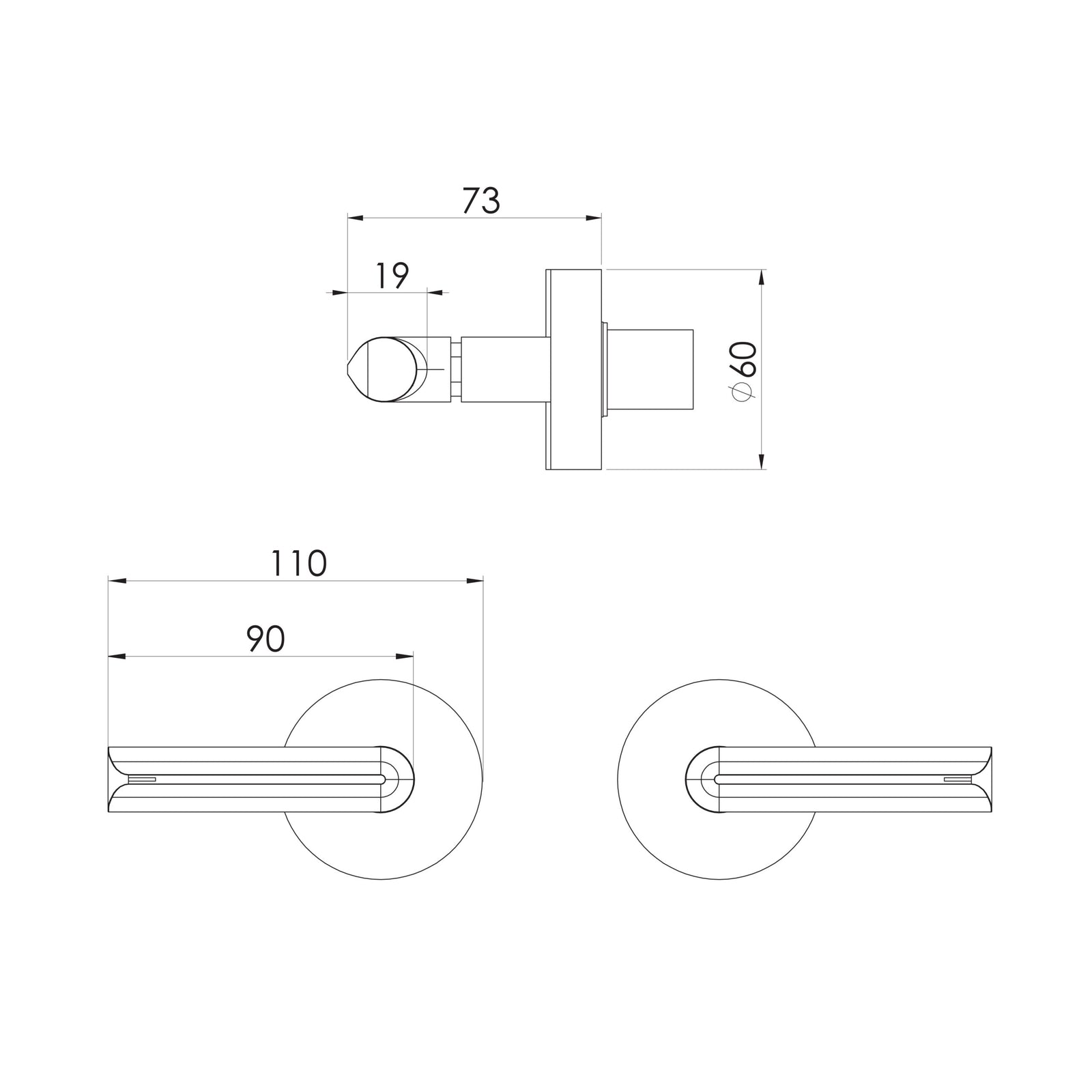 Phoenix Vivid Slimline Plus Lever Wall Top Assemblies 15mm Extended Spindles – Lead Free