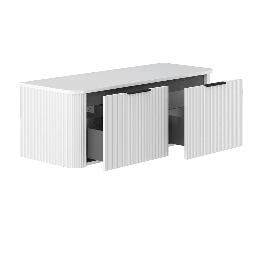 Minka Curved Satin White 1200 Wall Hung Cabinet