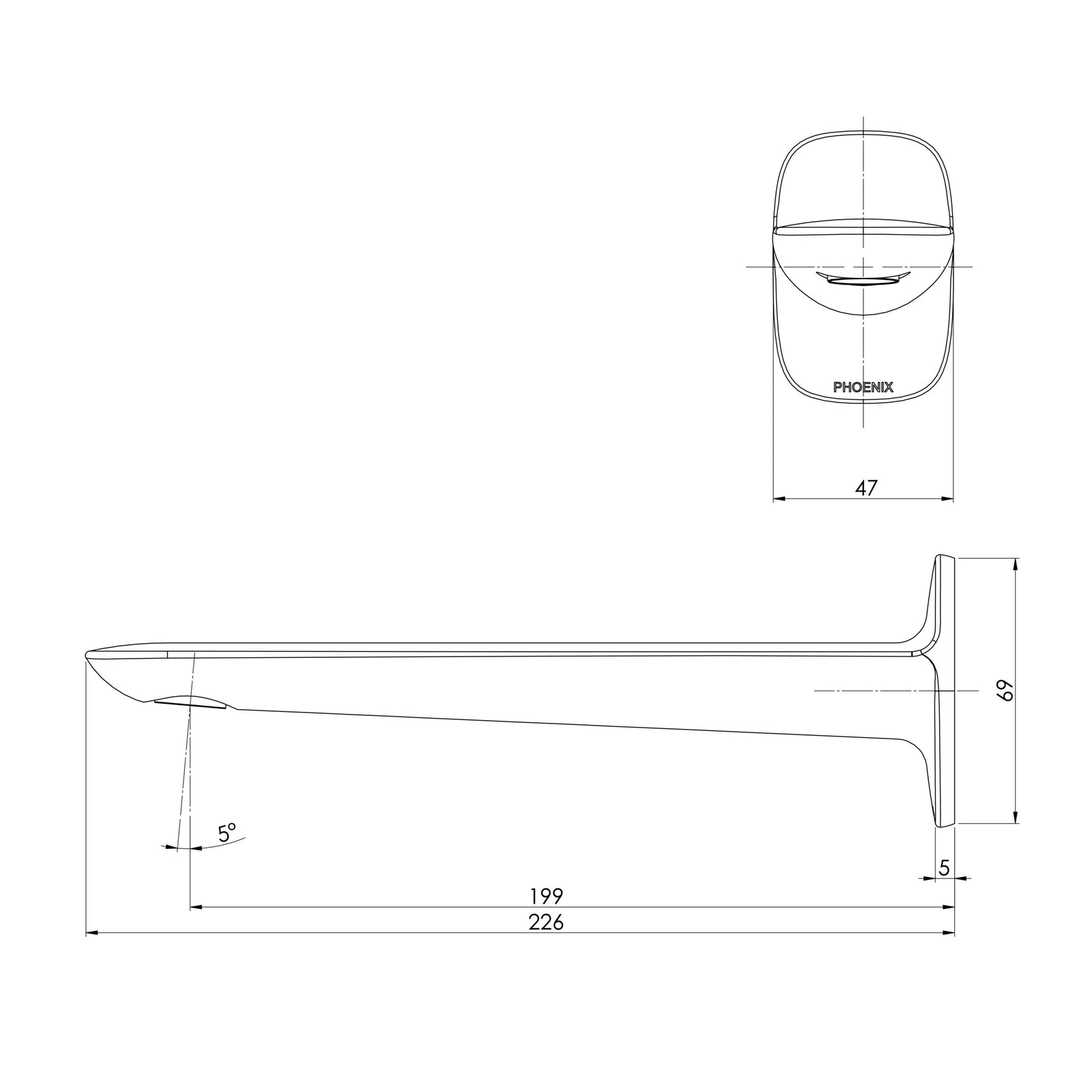 Phoenix Nuage Wall Basin / Bath Outlet 200mm