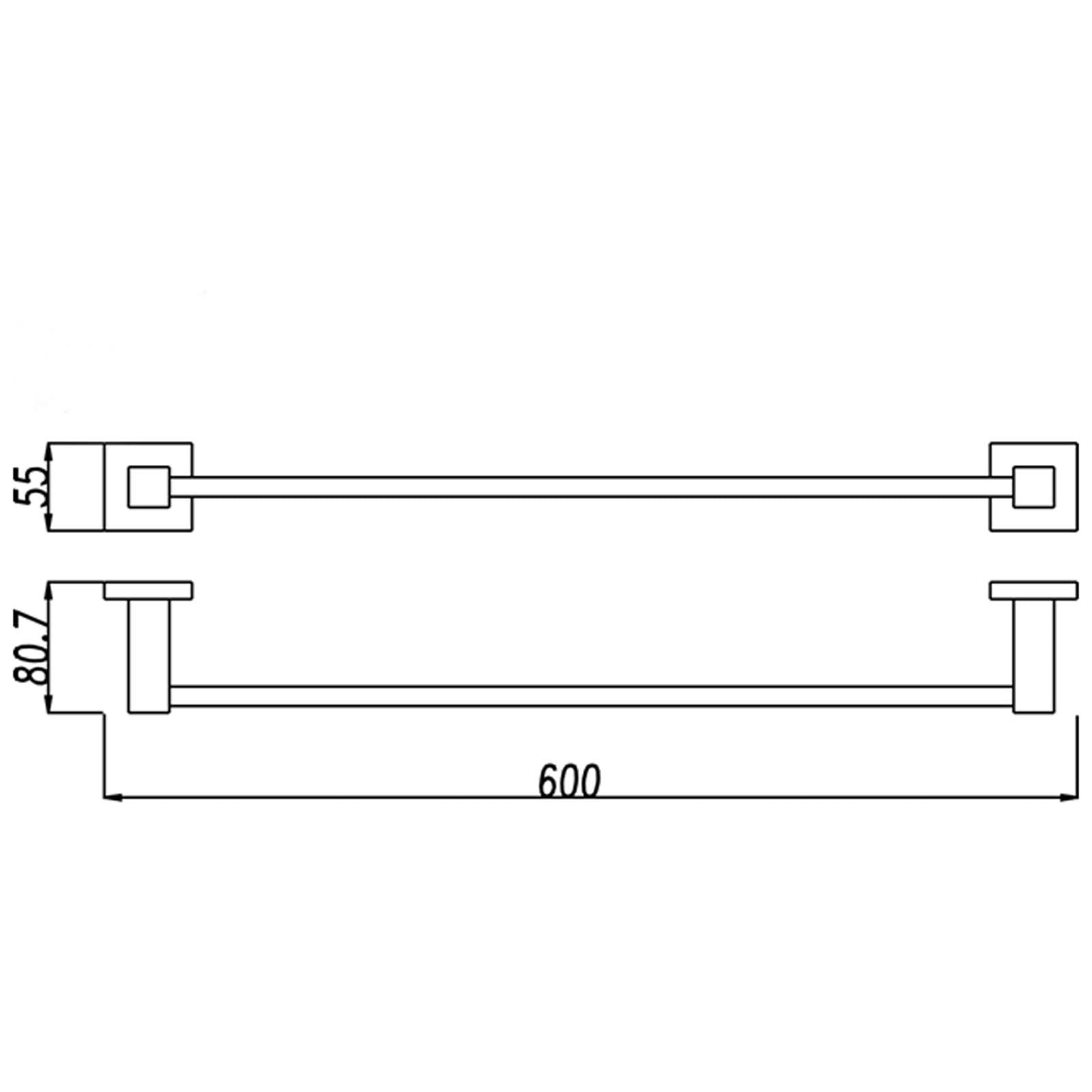 BLAZE Black Single Towel Rail 600mm