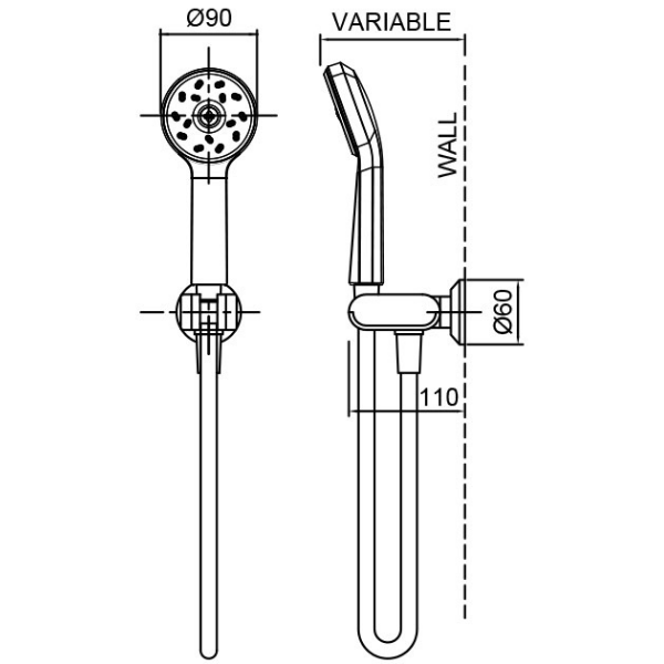 Methven MAKU HAND SHOWER SATINJET GRAPHITE