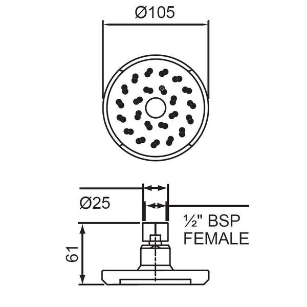 Methven KIRI SHOWER ROSE SATINJET GRAPHITE