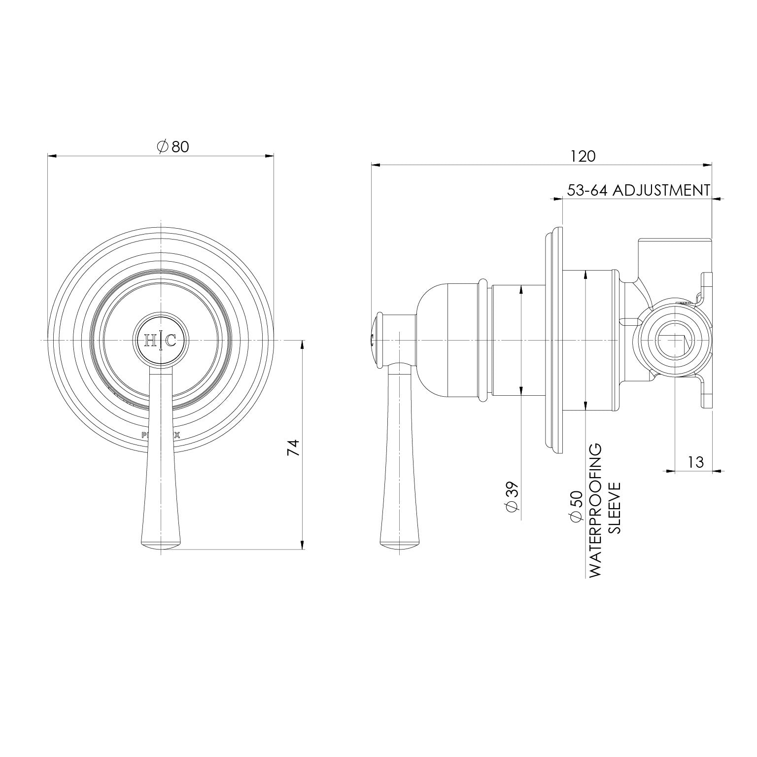 Phoenix Cromford SwitchMix Shower / Wall Mixer (Complete Kit) – Lead Free