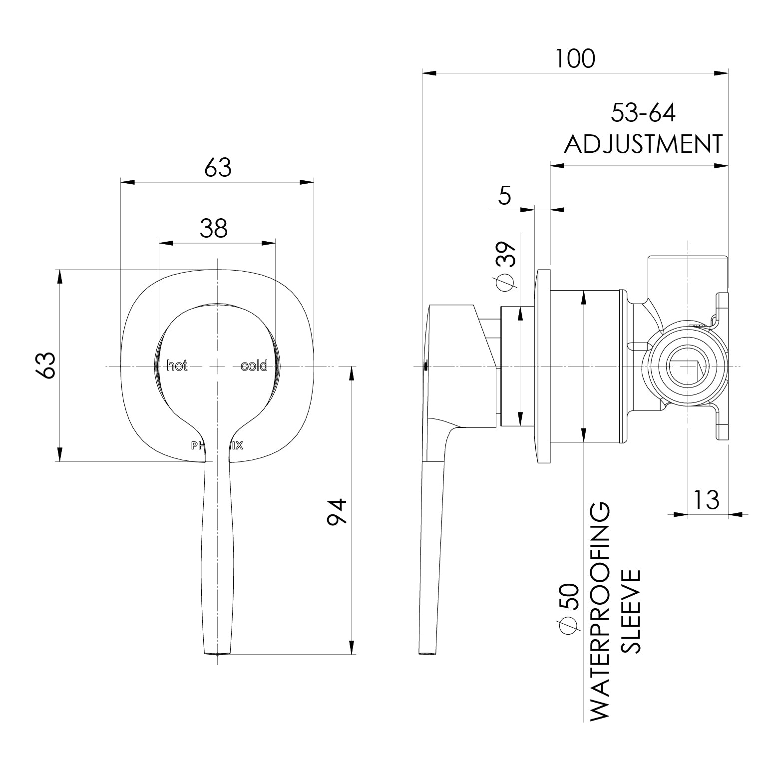 Phoenix Vask SwitchMix Shower / Wall Mixer (Fit-Off Kit Only) – Lead Free
