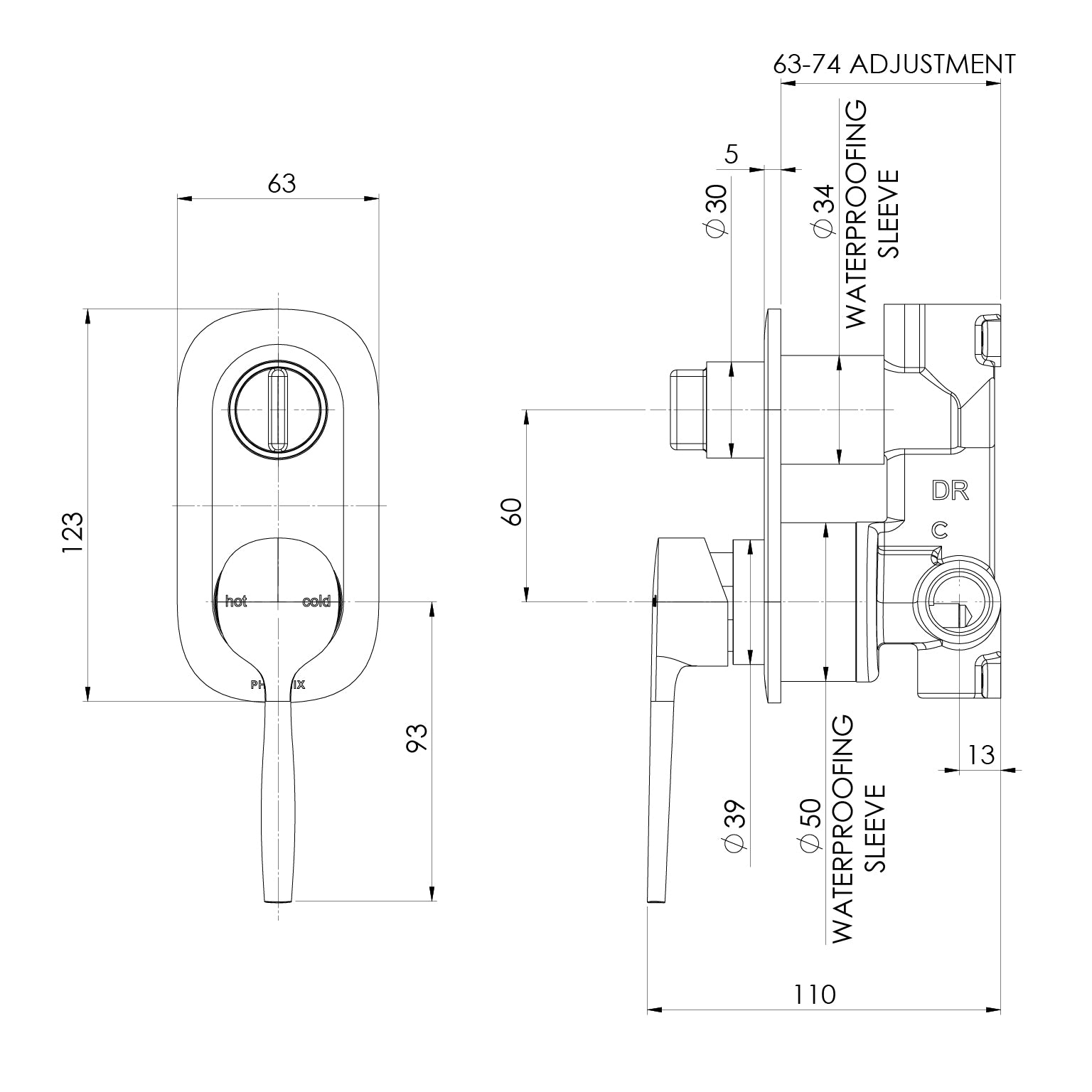 Phoenix Vask SwitchMix Shower / Bath Diverter Mixer (Fit-Off Kit Only) – Lead Free