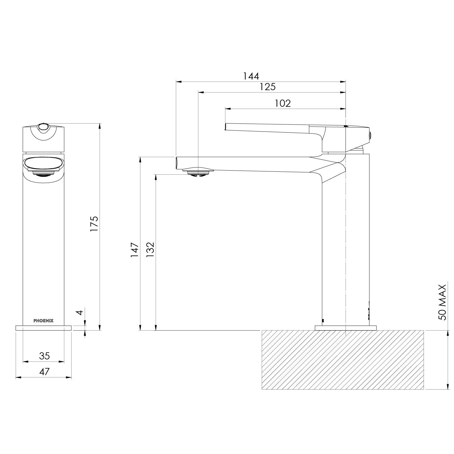Phoenix Vask Basin Mixer – Lead Free