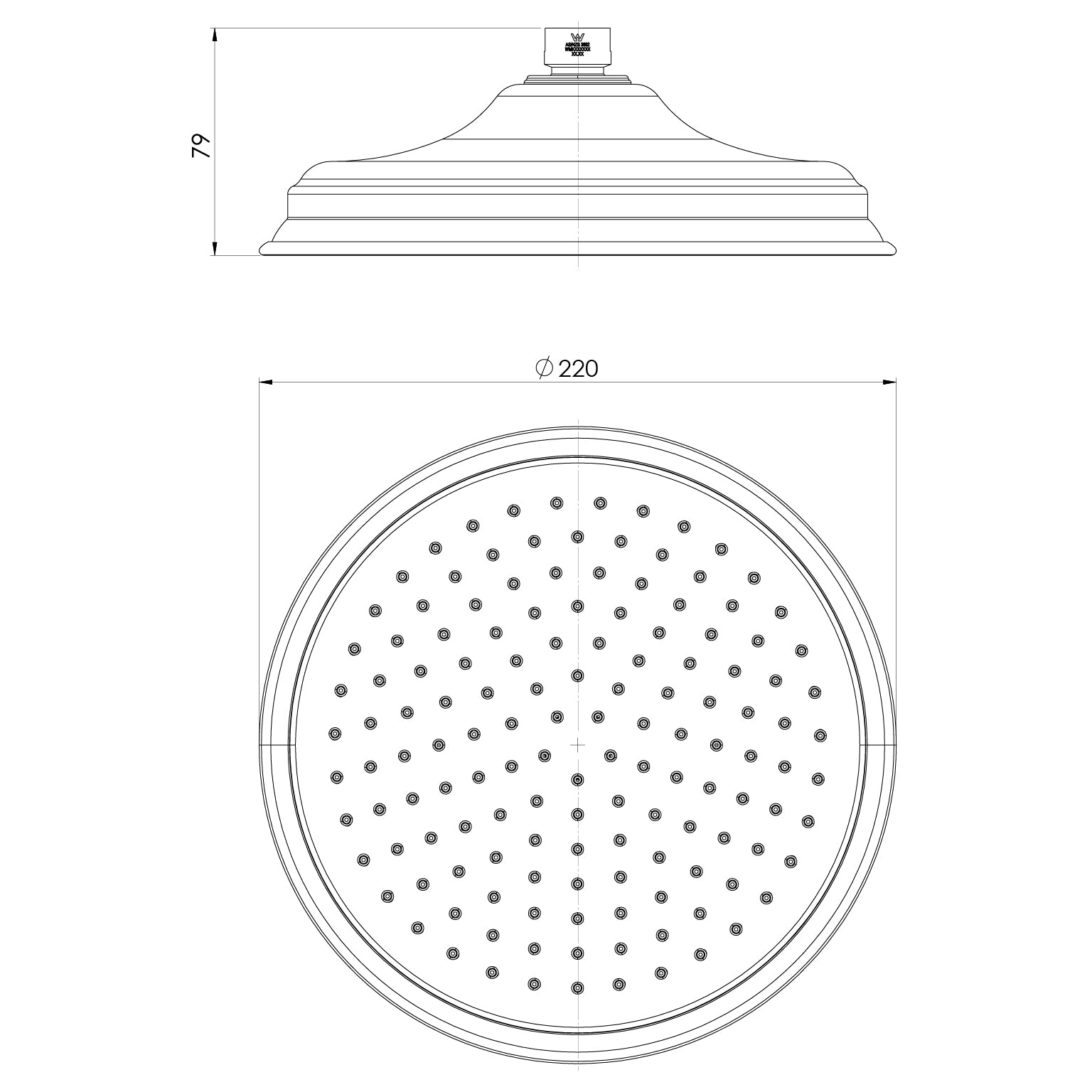 Phoenix Wiltern Shower Rose 220mm