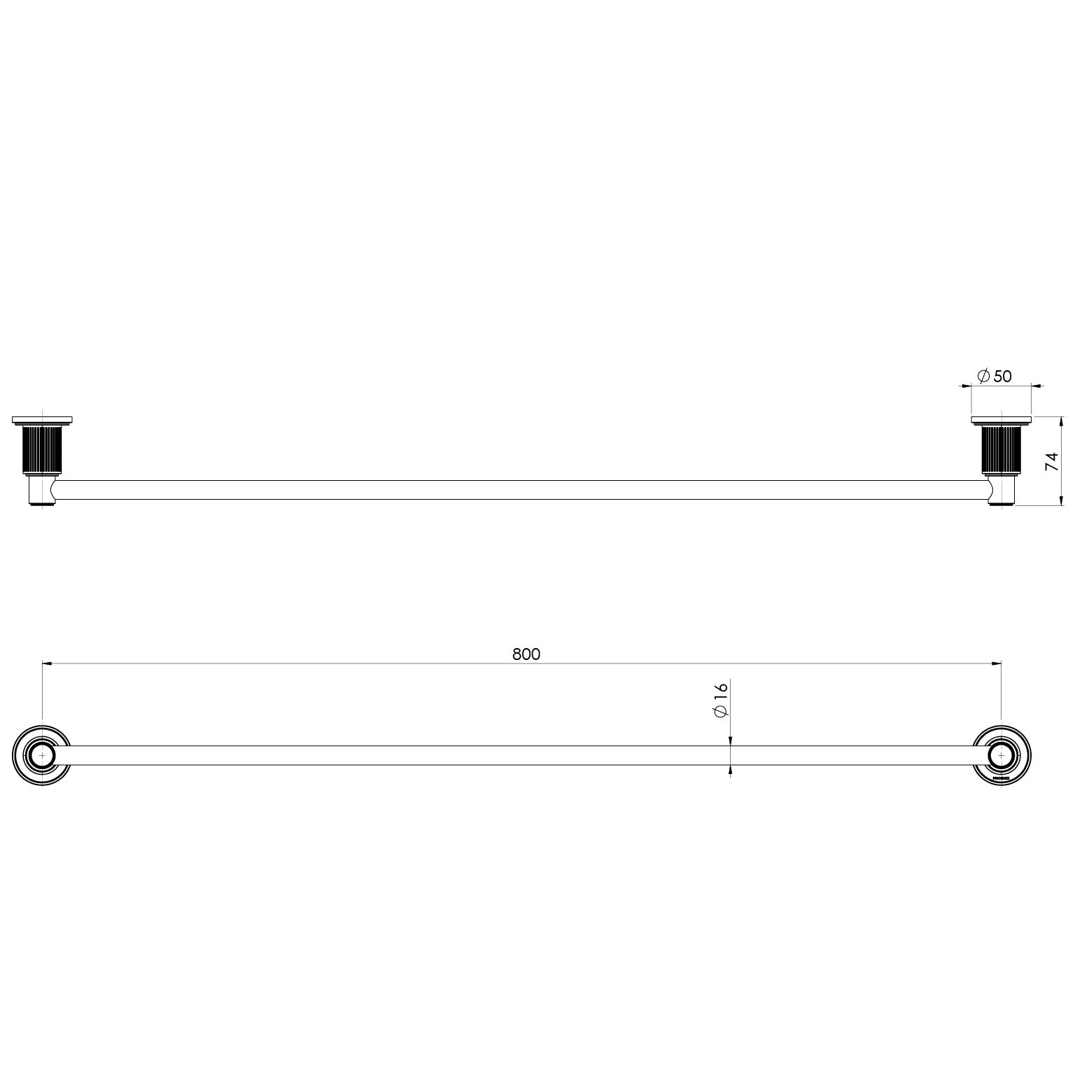 Phoenix Wiltern Single Towel Rail 800mm