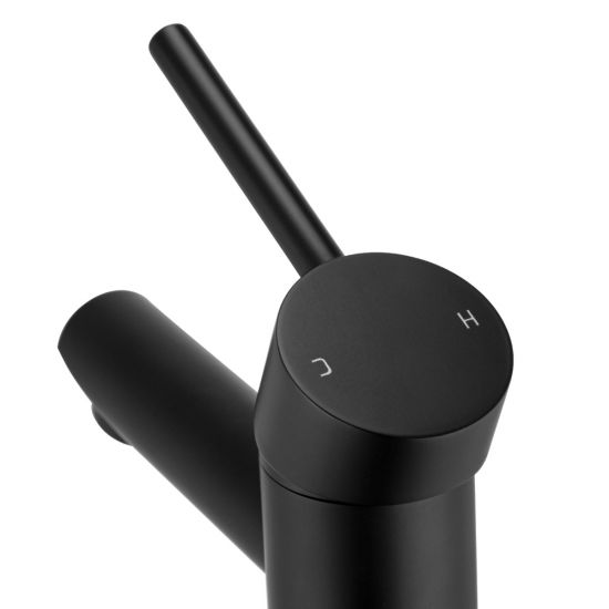 LUCID PIN Series Round Black Basin Mixer(Tall Vesion)