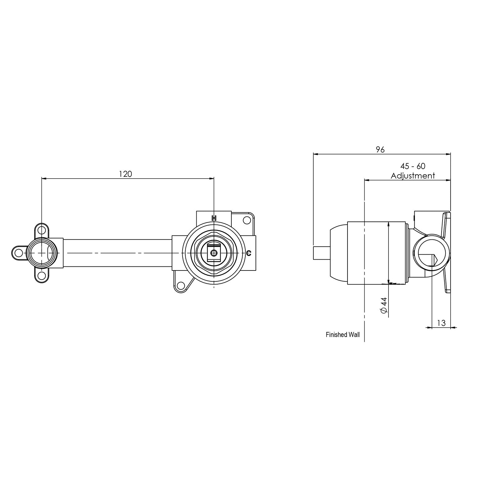Phoenix Builders Wall Mixer Set (Breech Only) – Lead Free