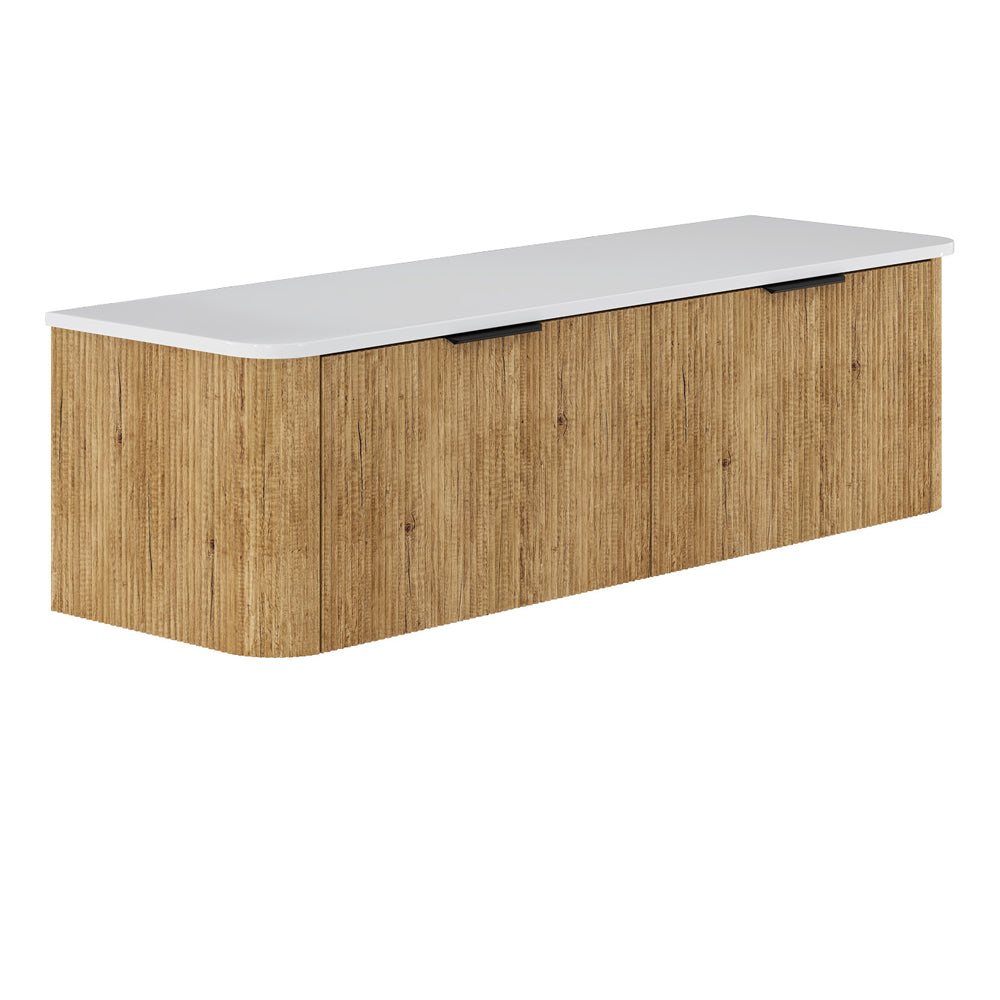 Minka Curved Scandi Oak 1500 Wall Hung Cabinet