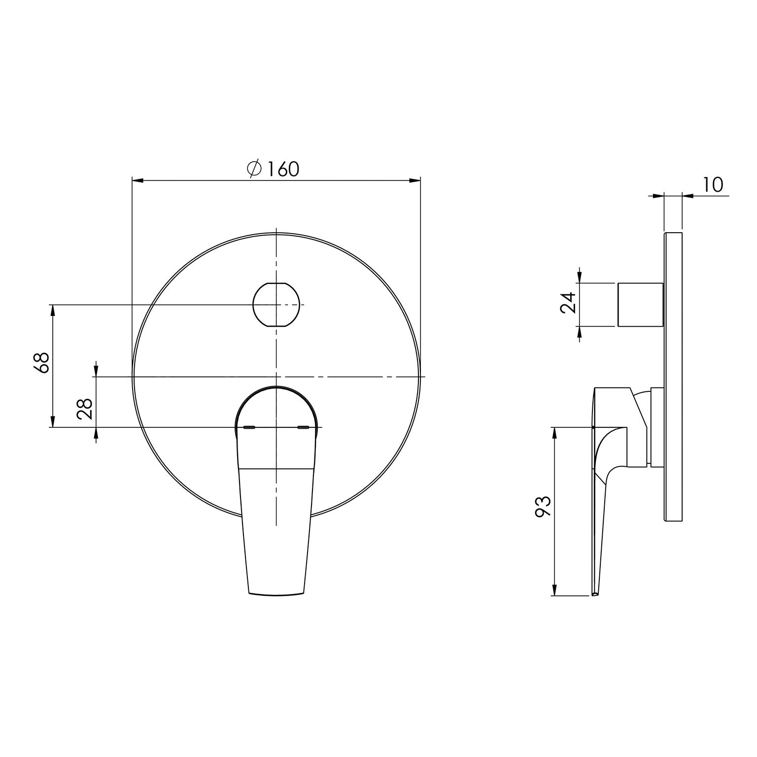 Phoenix Arlo Shower / Bath Diverter Mixer (Trim Kit Only)