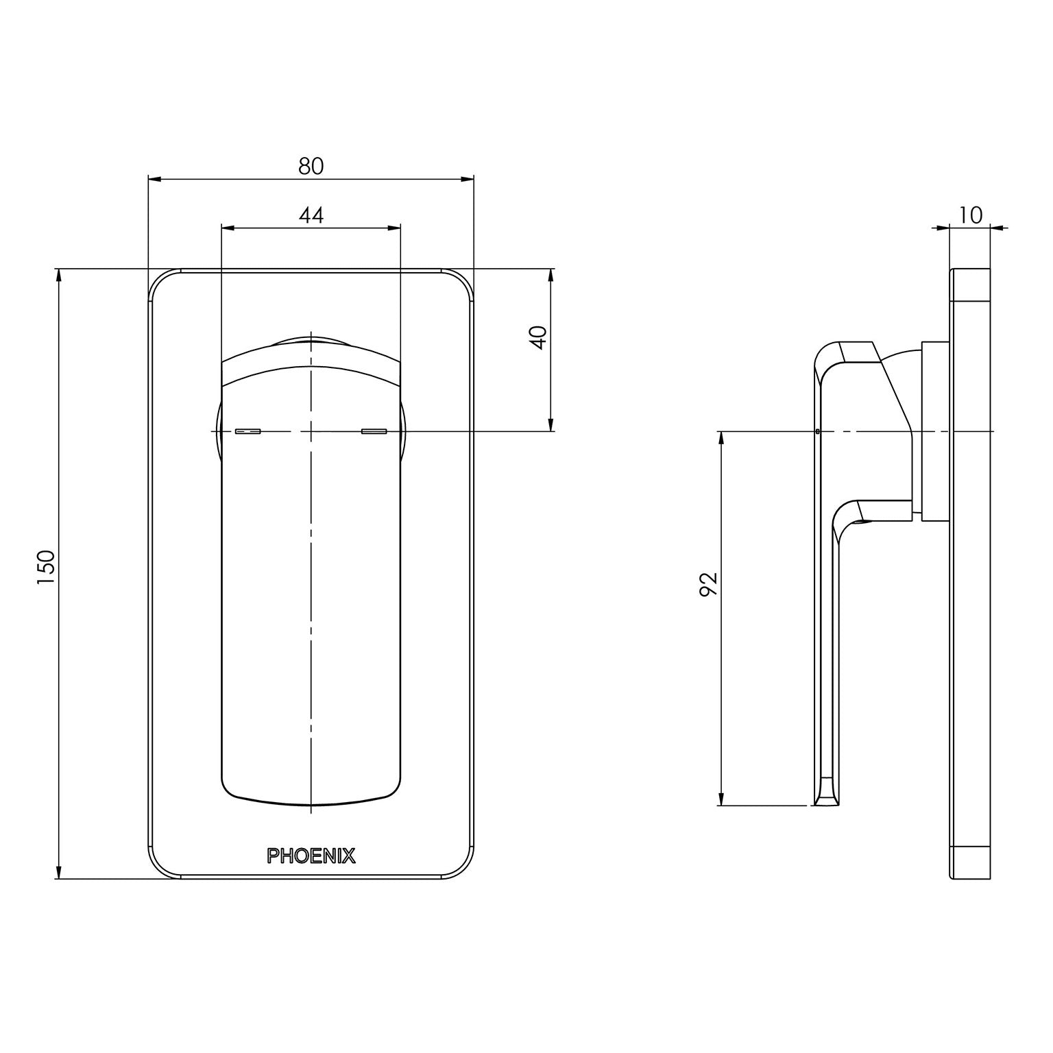Phoenix Teva Shower / Wall Mixer (Trim Kit Only)