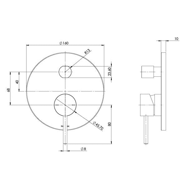 Phoenix Pina Shower / Bath Diverter Mixer (Trim Kit Only)