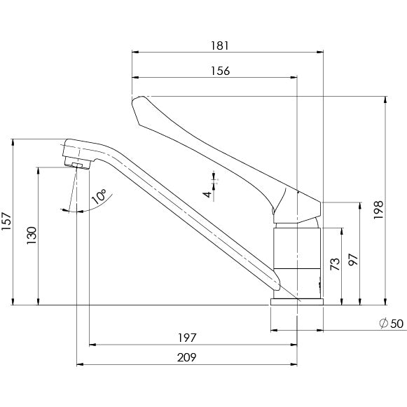 Phoenix Ivy MKII Extended Handle Swivel Sink Mixer – 6 Star – Lead Free