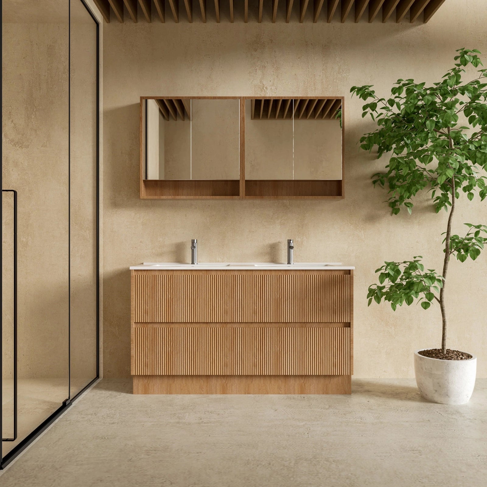 COMPLETE BATHROOM PACKAGE - EXON RANGE BRUSHED NICKEL WITH BONDI VANITY