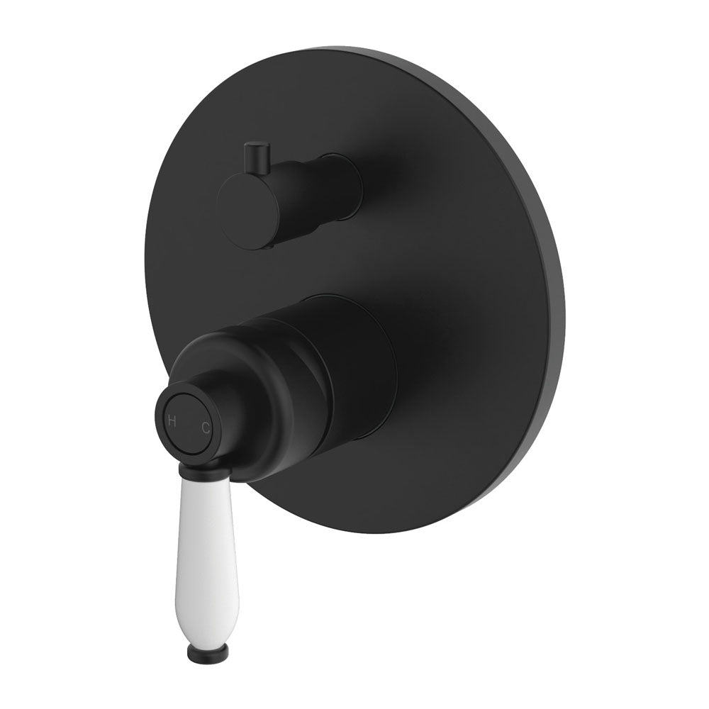 Eleanor Wall Diverter Mixer - Matte Black / Ceramic