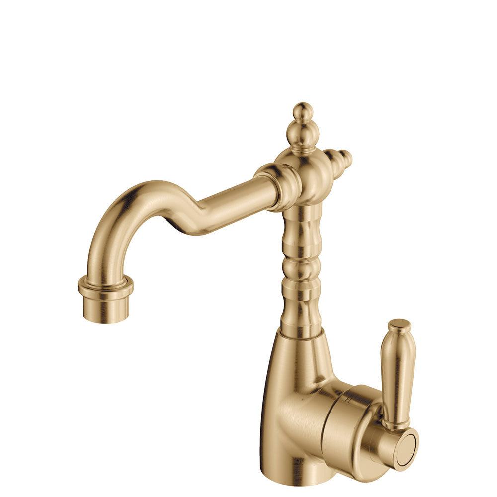 Eleanor Shepherds Crook Basin Mixer - Urban Brass / Urban Brass