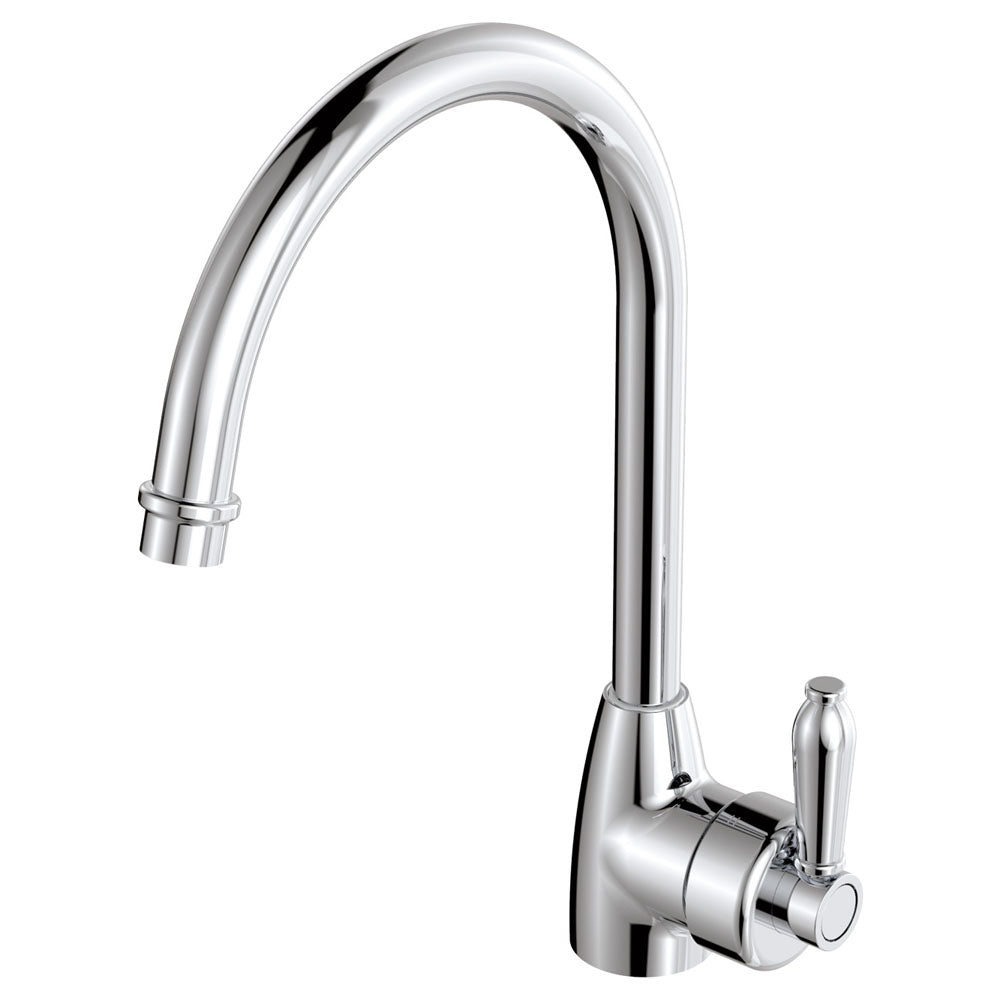 Eleanor Gooseneck Sink Mixer - Chrome / Chrome