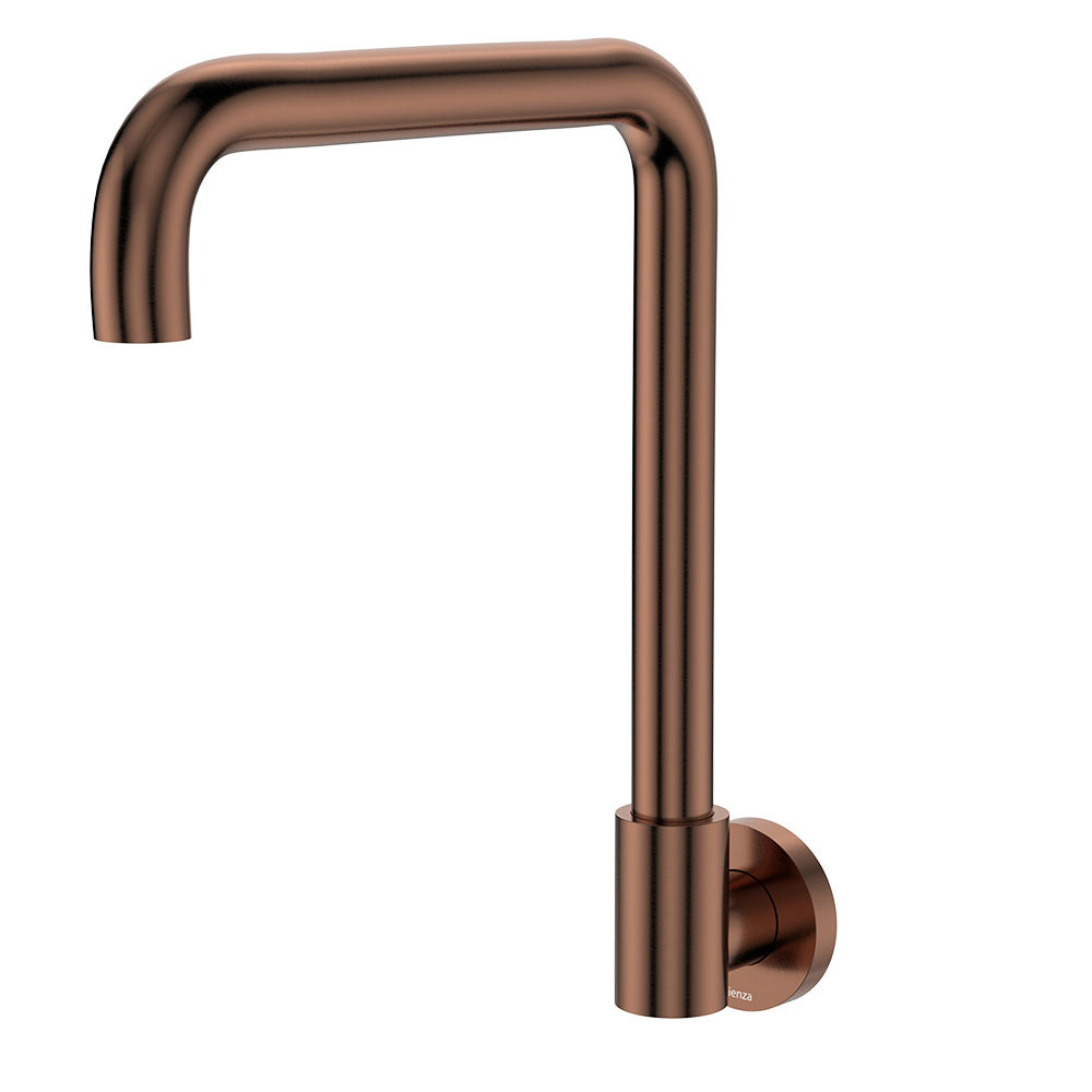 Fienza Kaya Squareline Wall Swivel Outlet Set - Brushed Copper