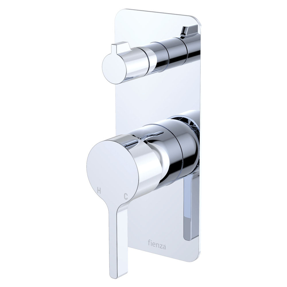 Sansa Wall Diverter Mixer, Rectangular Plate - Chrome