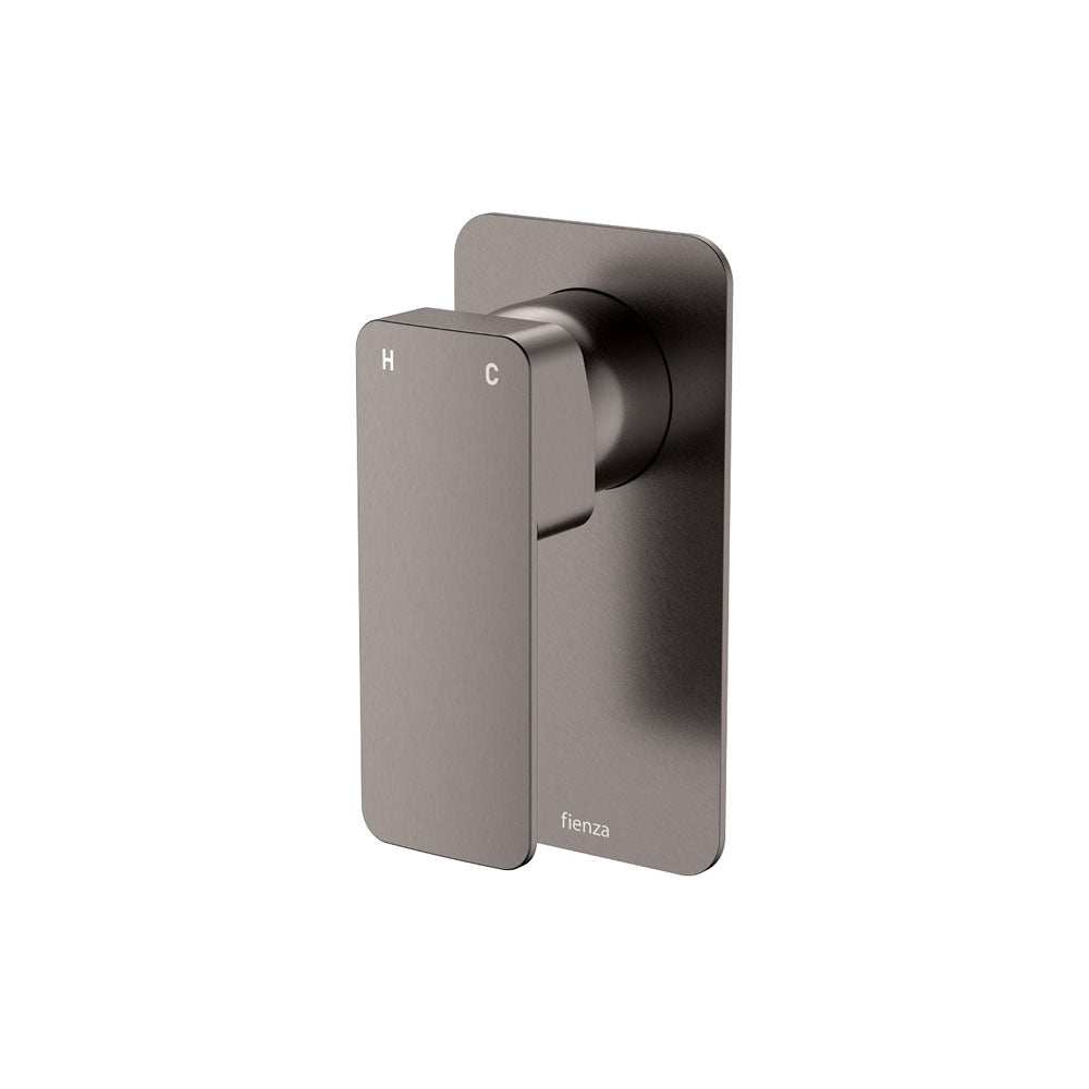 Tono Wall Mixer, Rectangular Plate - Gun Metal