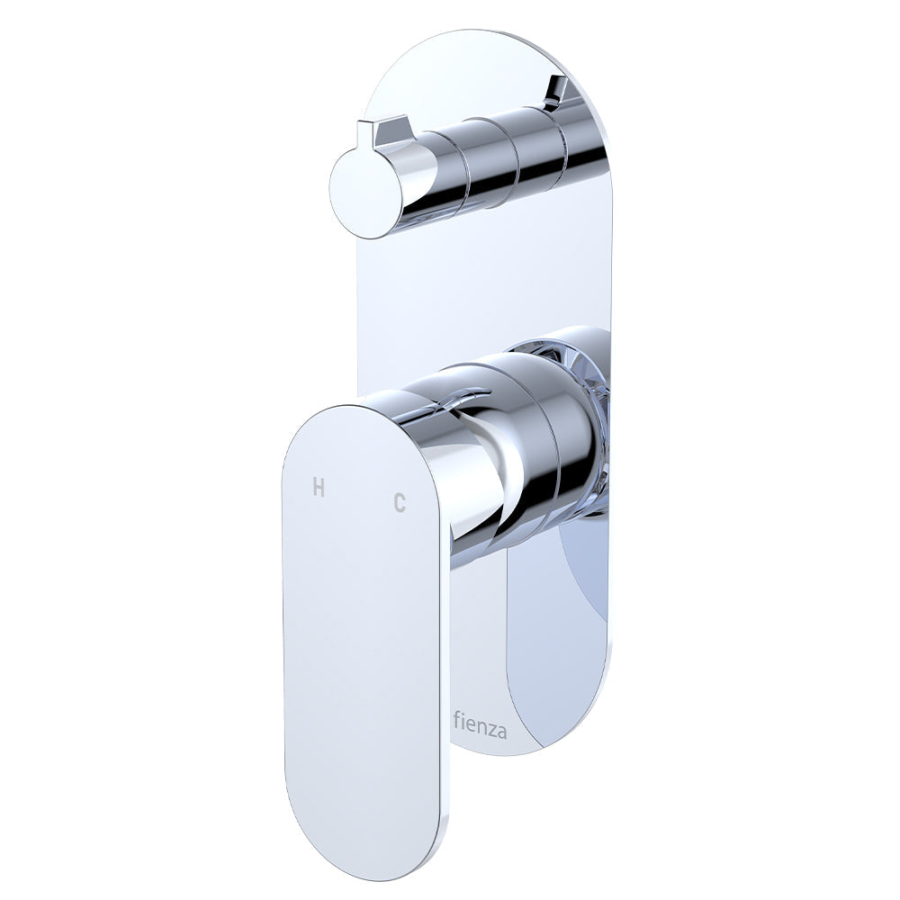 Empire Slim Wall Diverter Mixer, Large Oval Plate, Vertical - Chrome