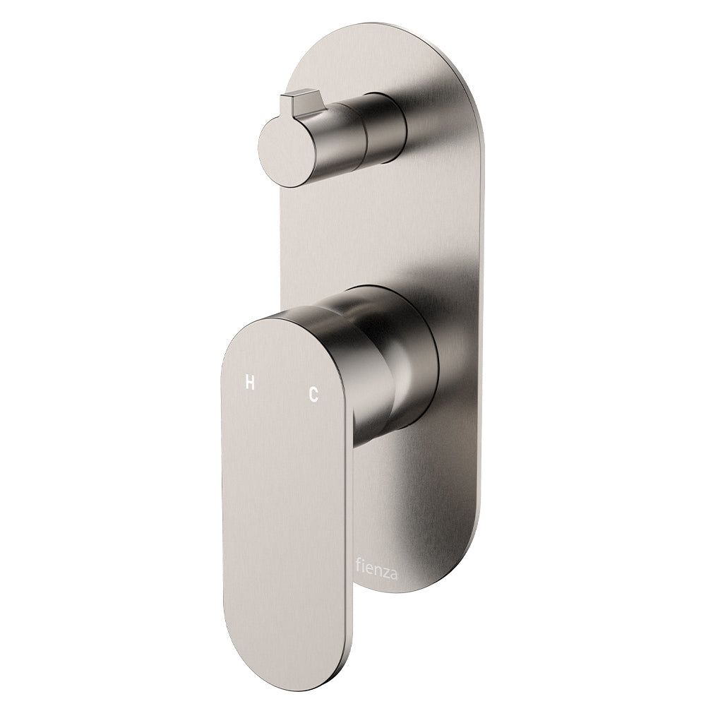 Empire Slim Wall Diverter Mixer, Large Oval Plate, Vertical - Brushed Nickel