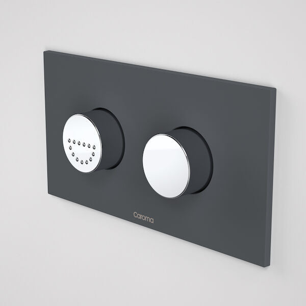 Caroma Invisi Series II® Round Dual Flush Plate & Raised Care Buttons (Plastic)