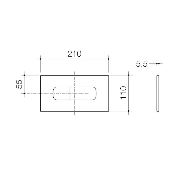 Caroma Invisi Series II® Oval Dual Flush Plate & Buttons (Metal)