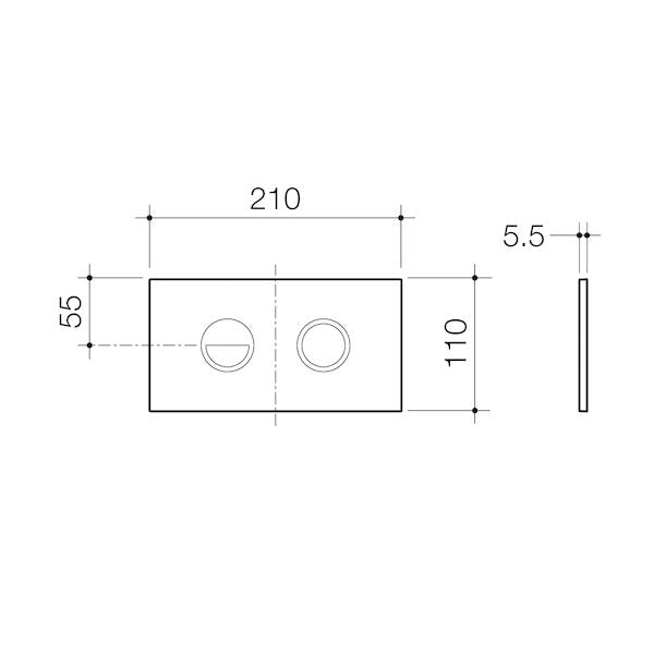 Caroma Invisi Series II® Round Dual Flush Plate & Buttons (Metal)