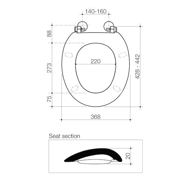 Caroma Caravelle Commercial Seat Standard Hinge Double Flap with GermGard®