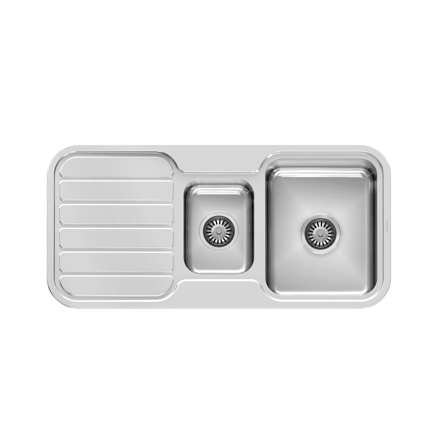 Phoenix 1000 Series 1 and 1/3 Bowl Sink with Drainer and No Taphole