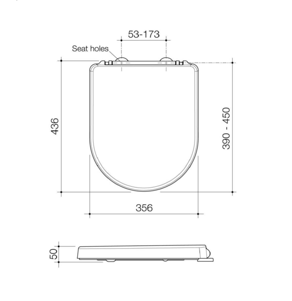 Caroma Family D Shape Toilet Seat (GermGard®)