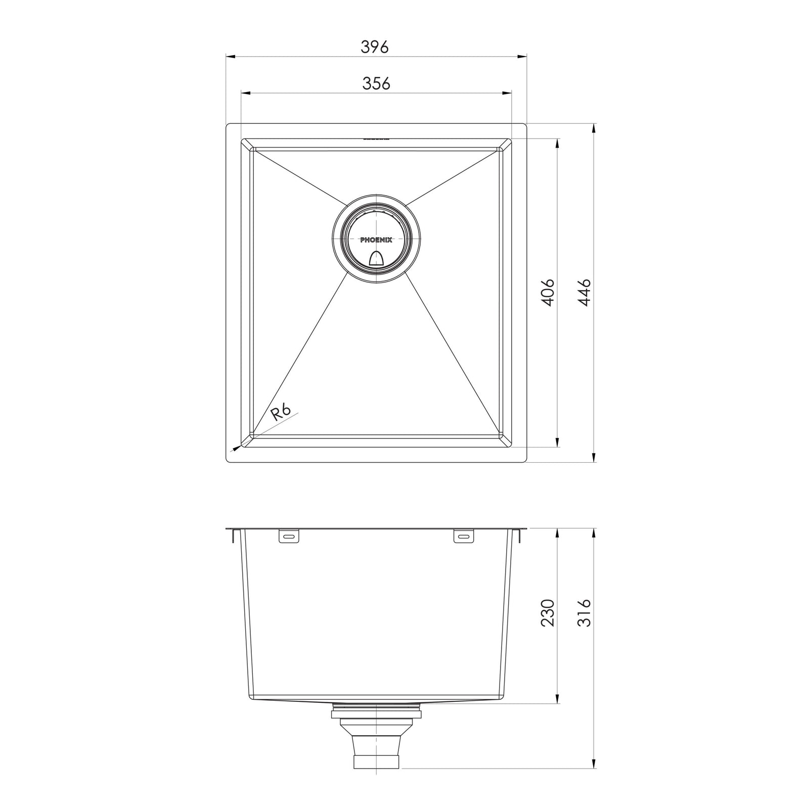 Phoenix 4000 Series Single Bowl Sink