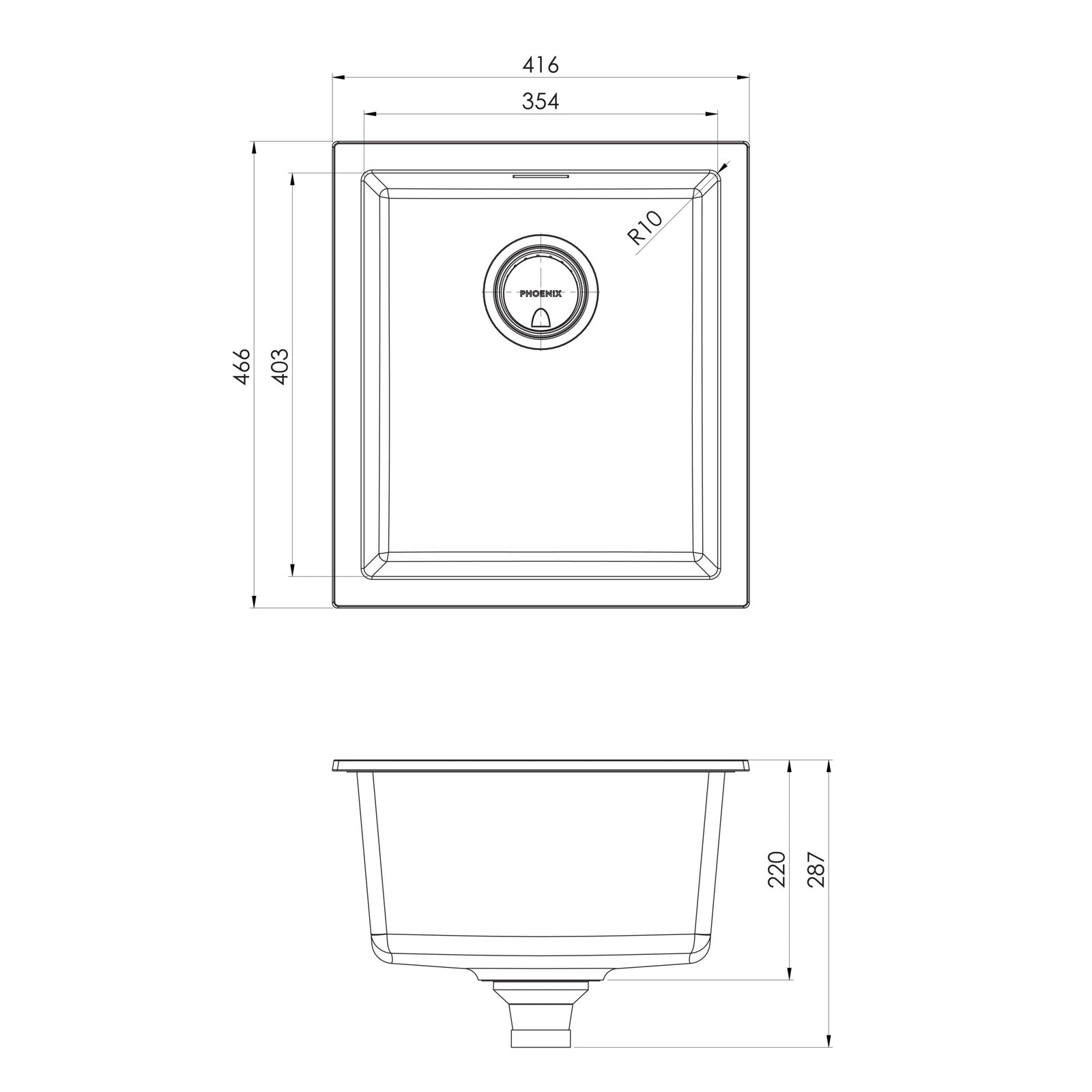Phoenix 5000 Series Single Bowl Sink