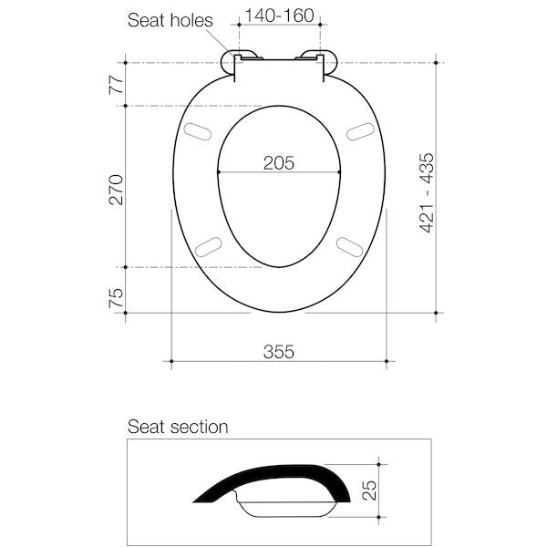 Caroma Pedigree II Toilet Seat with GermGard® - Soft Close