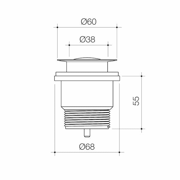Caroma Bath/Basin Pop Up Disc Plug & Waste Compact dimensions