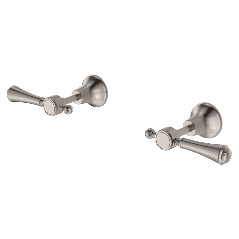 Lillian Lever Wall Top Assemblies - Brushed Nickel