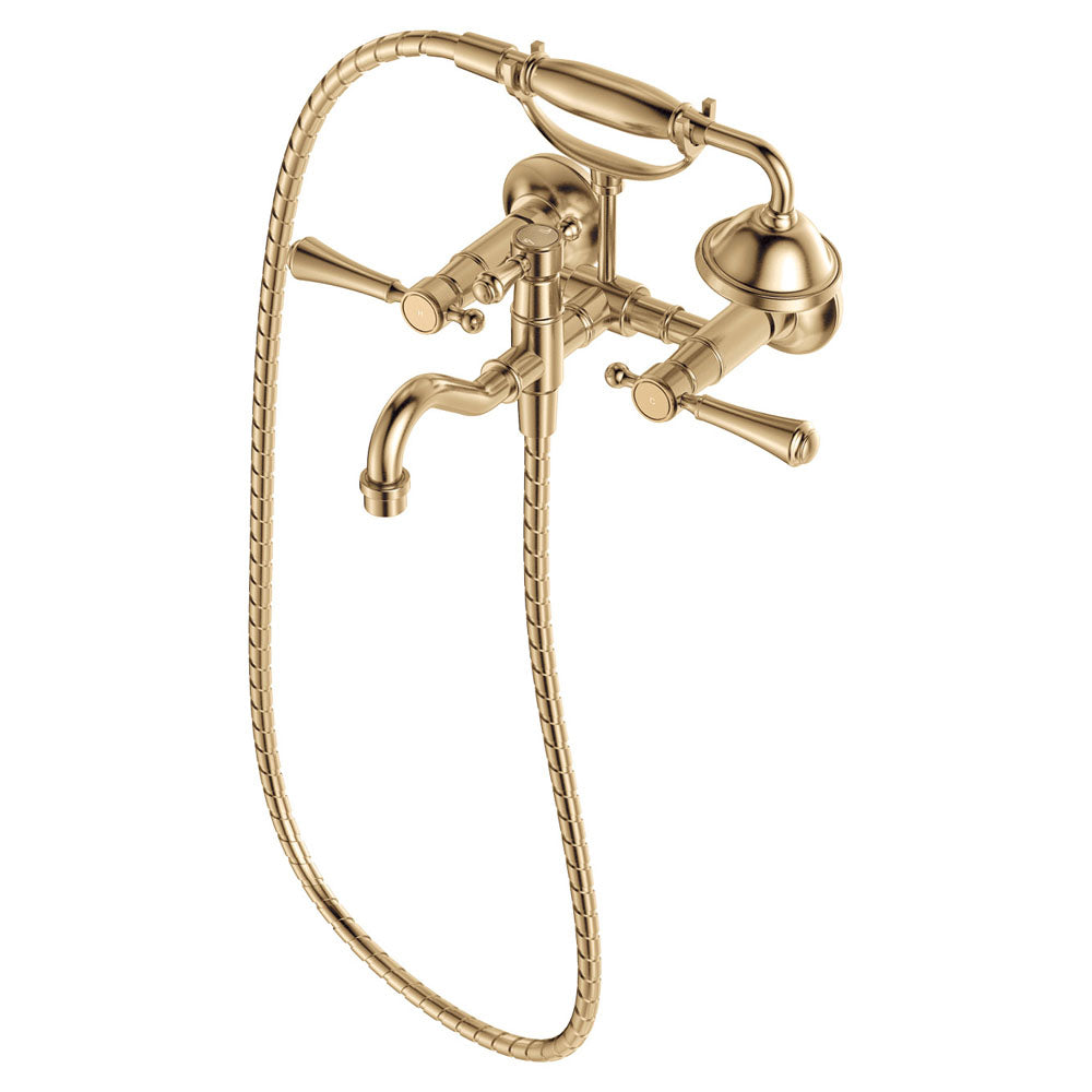 Lillian Lever Exposed Bath Tap Set with Hand Shower - Urban Brass
