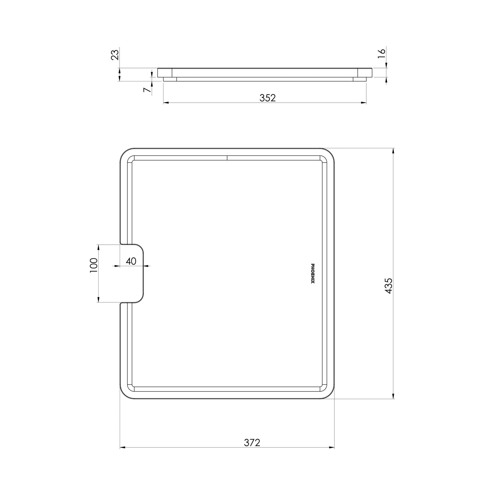 Phoenix Large Chopping Board 435mm x 372mm