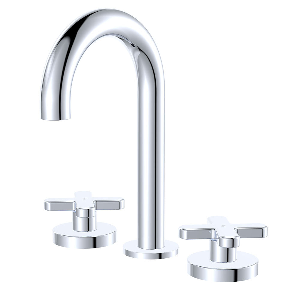 Kaya Round Hob Set, Cross Taps - Chrome
