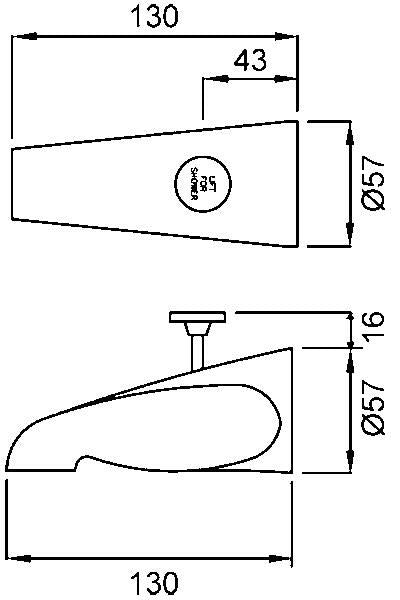 Methven Economy Reverse Flow Bath Diverter Spout