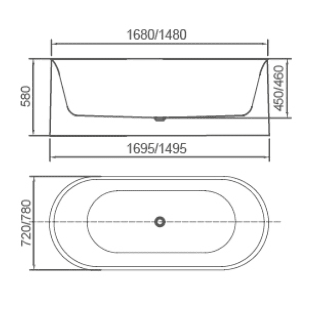PIAZA Round Free Standing Bath Tub - Blue Bathware