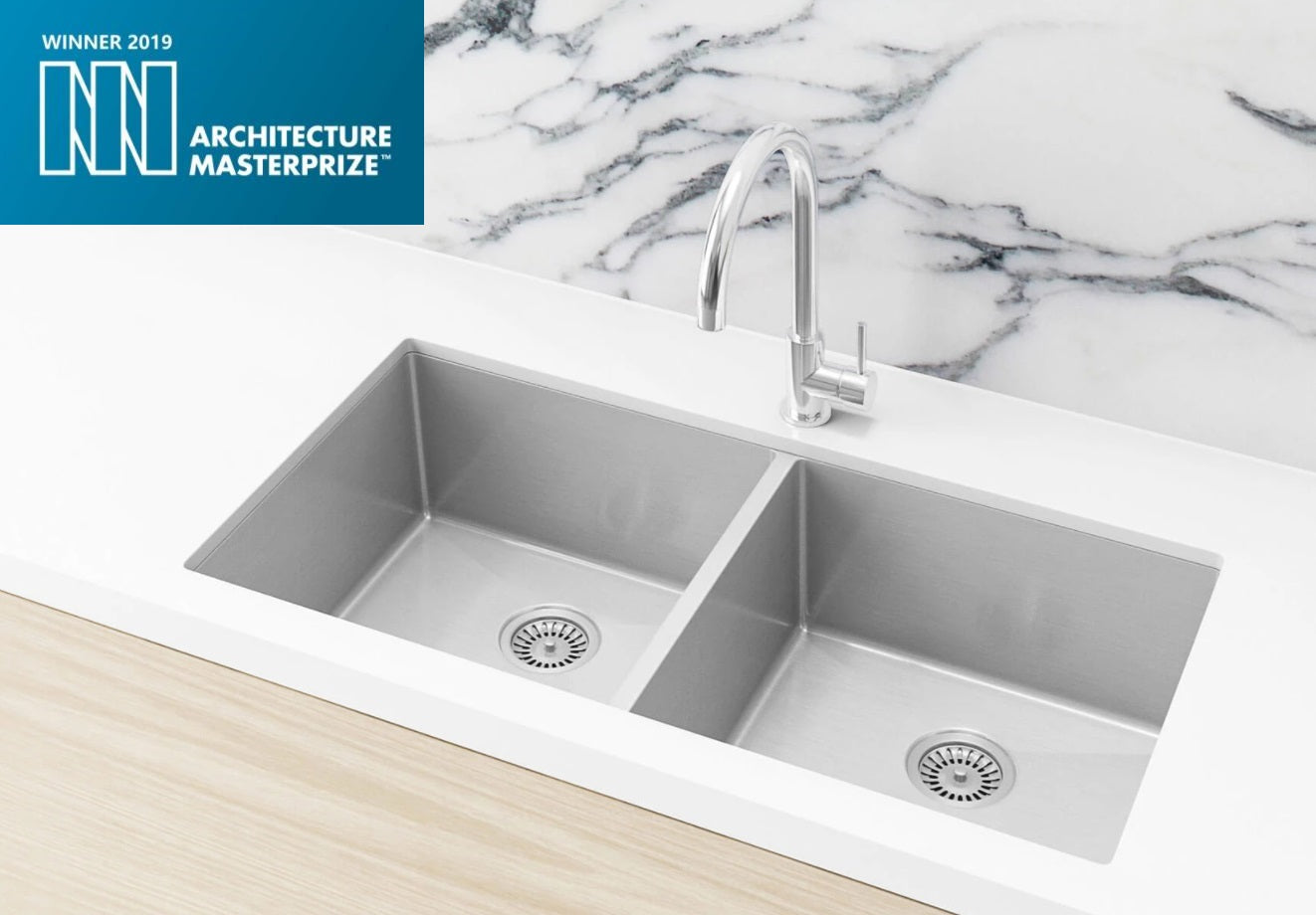 Meir Kitchen Sink Double Bowl 860 x 440