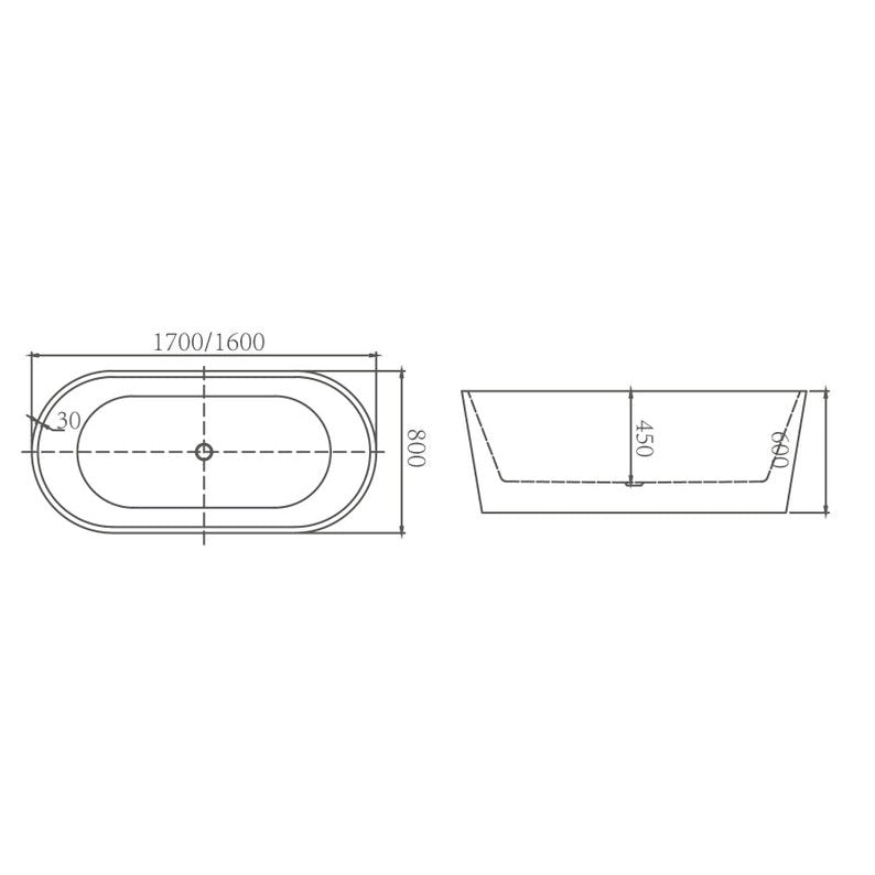 VIVO Free Standing Bath Tub - Blue Bathware