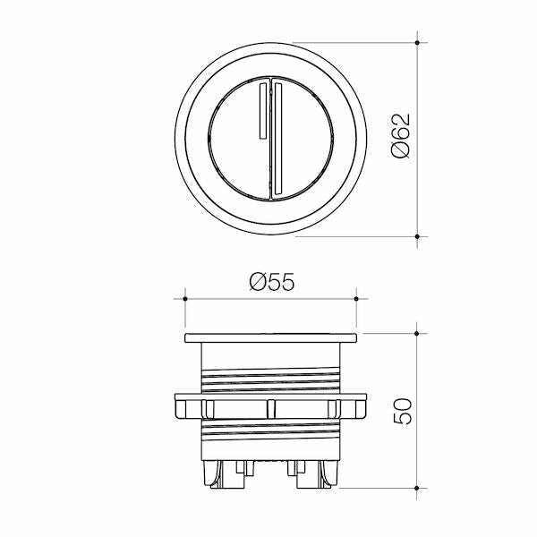 Caroma Dual Flush Round Bezel & Button